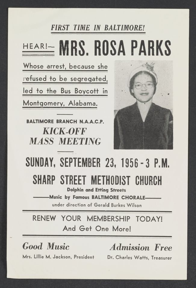 Rosa Parks poster from library of congress